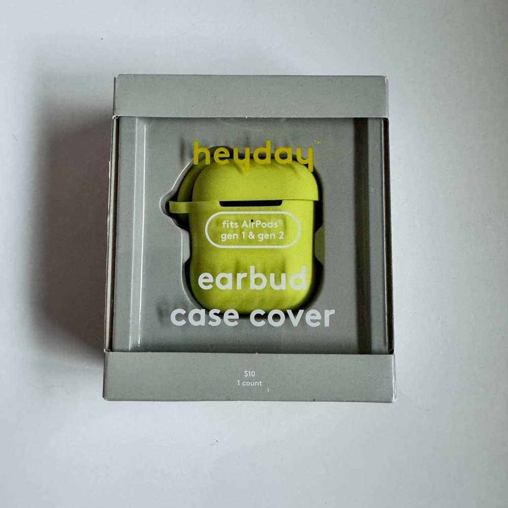 Heyday Yellow-Green Earbud Case Cover for Apple Airpod Gen 1 and Gen 2  New /Box